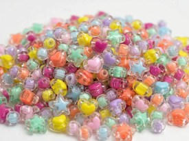 Cuentas plasticas bolitas color traslucida 